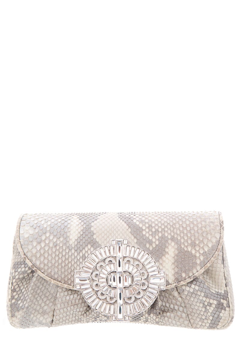 Judith Leiber Snake & Crystal Detail Clutch