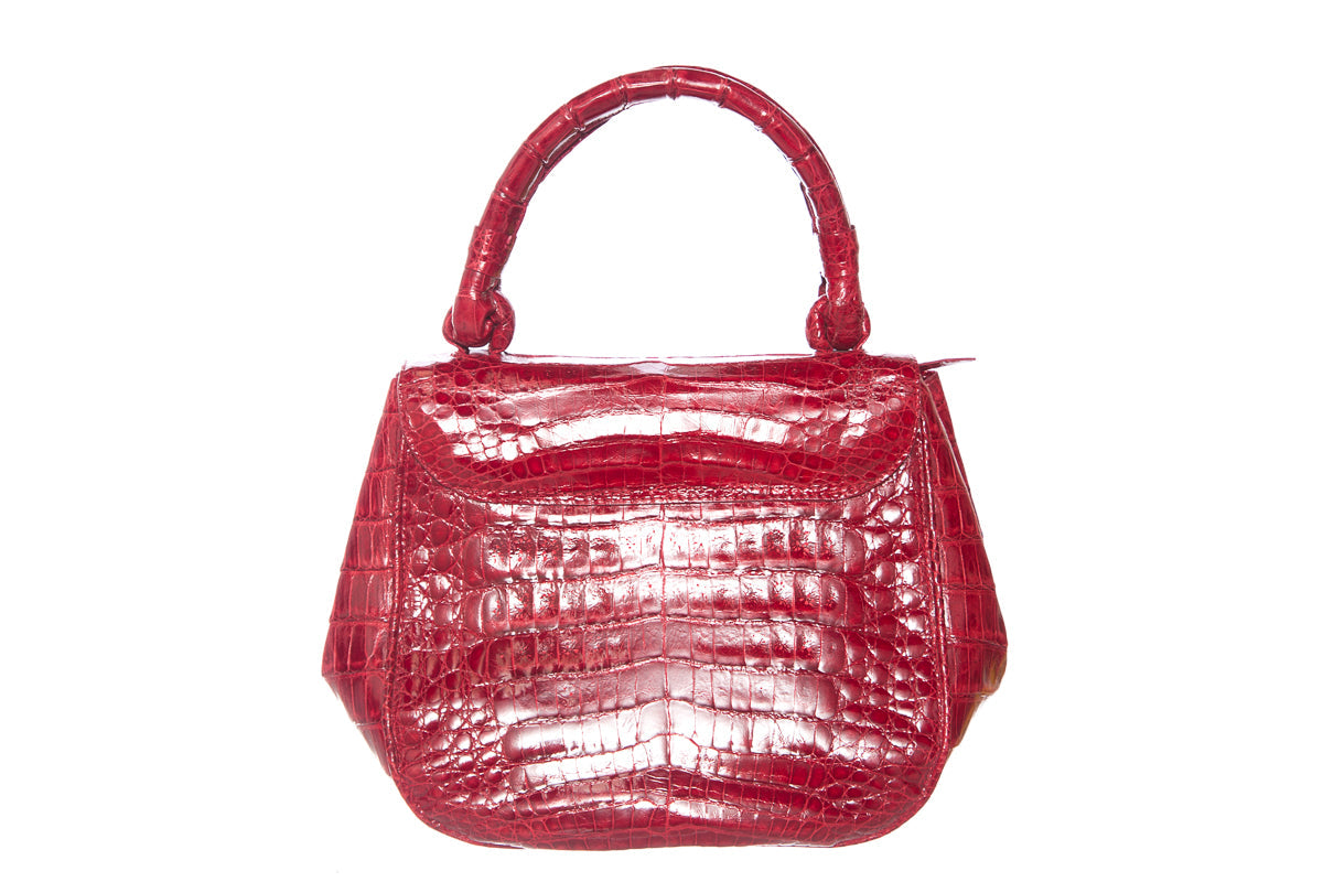 Nancy Gonzalez Red Small Alligator Tote