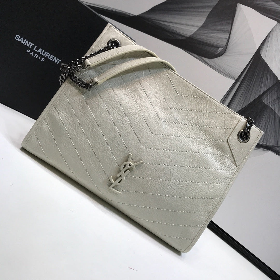 GLAMI Niki MeGLAMIum Shopping Bag White For Women 12.6in/32cm YSLÃ‚Â 