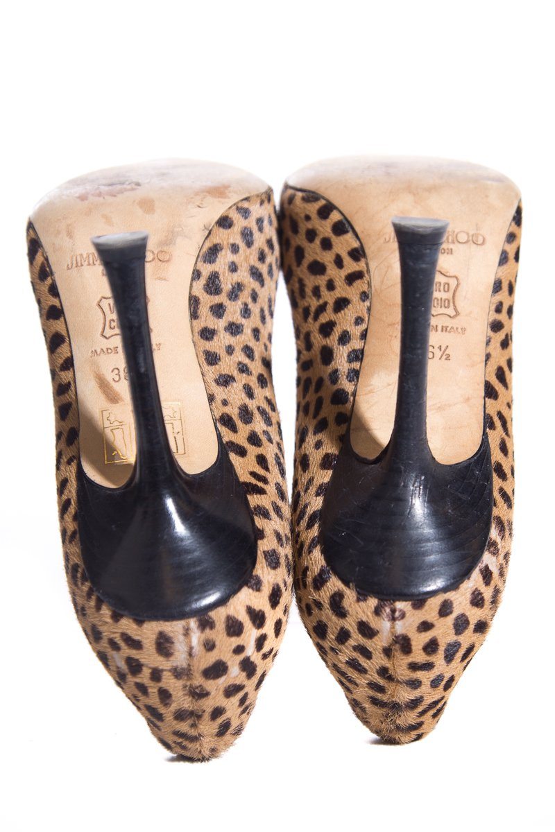 Jimmy Choo Animal Print Pony Hair Heels SZ 36.5