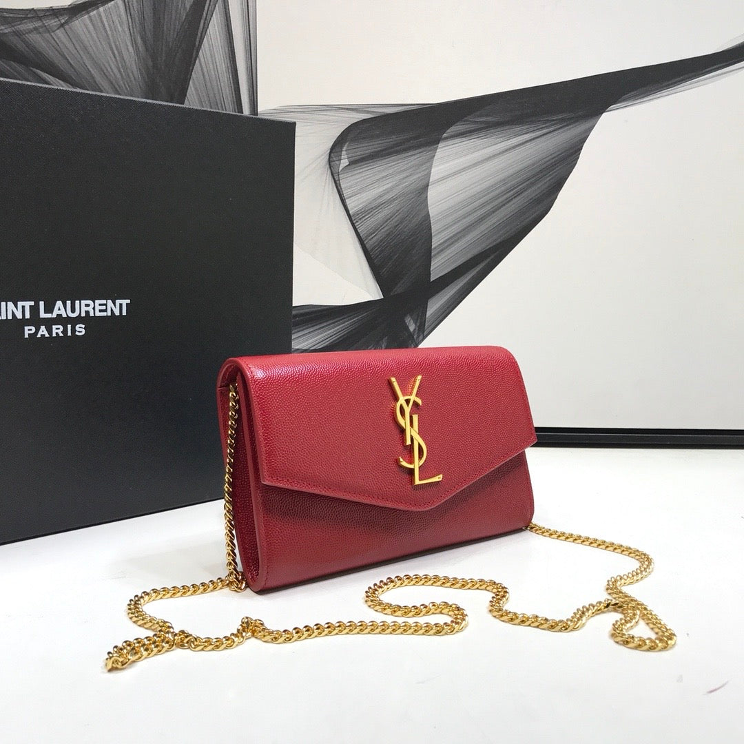 GLAMI Uptown Chain Wallet Red For Women 7.4in/19cm YSLÃ‚Â 