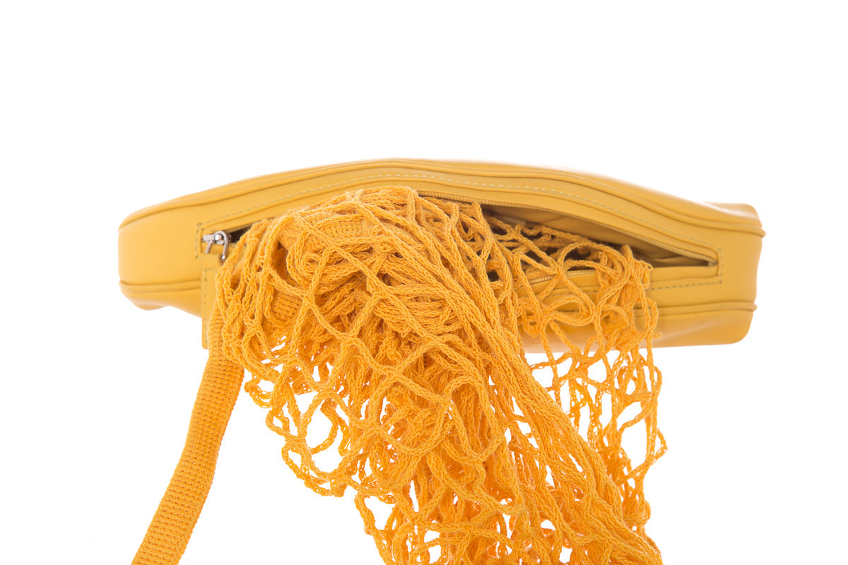 Vetements Yellow Leather Shoulder Monogram Bag