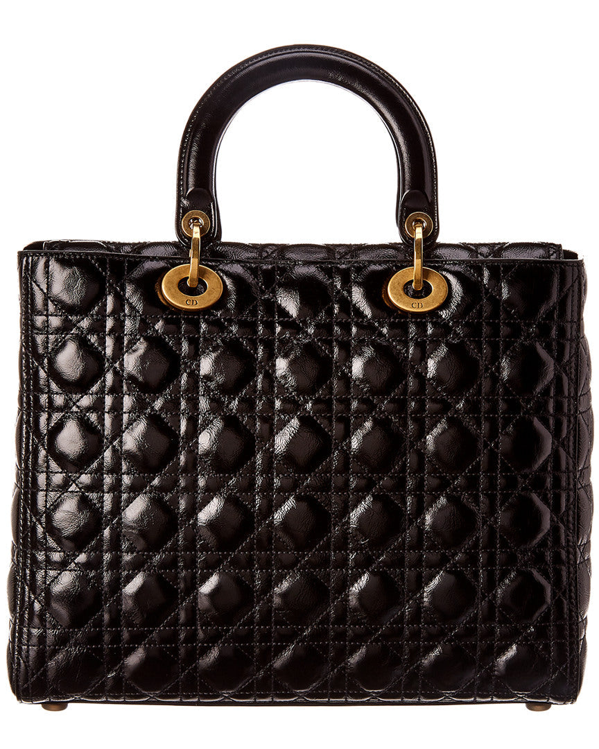 Dior Large Lady Dior Quilted Cannage Leather Tote