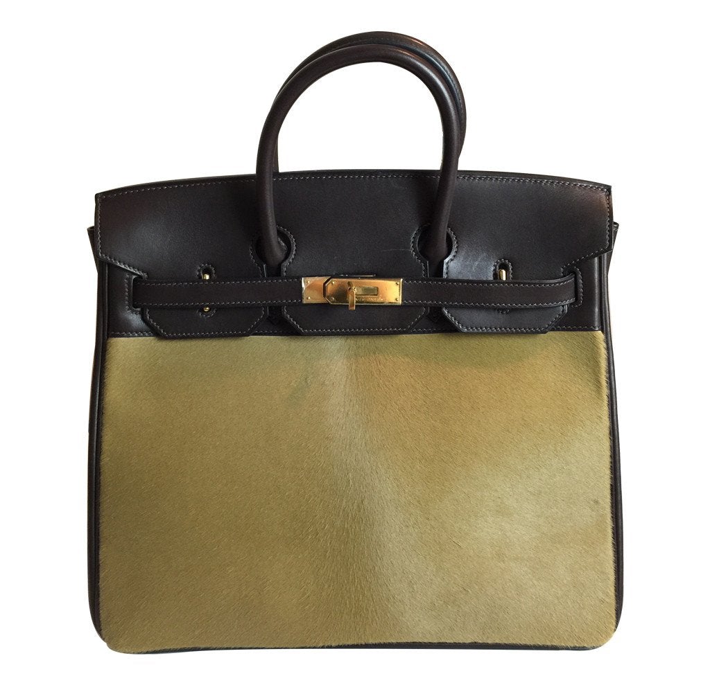 HermÃƒÆ’Ã‚Â¨s Troika Birkin Bag - Evercalf & Pony Hair