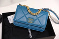 CHL 19 WOC GlamIap Bag 20cm Goatskin Leather Spring/Summer Act 1 Collection, Blue