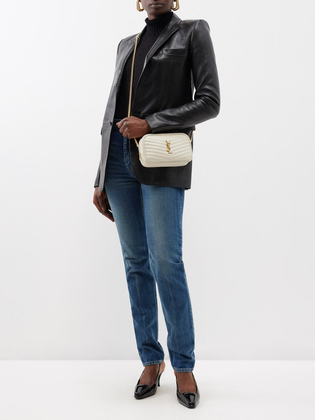 Saint Laurent Women Mini Lou Leather Shoulder Bag