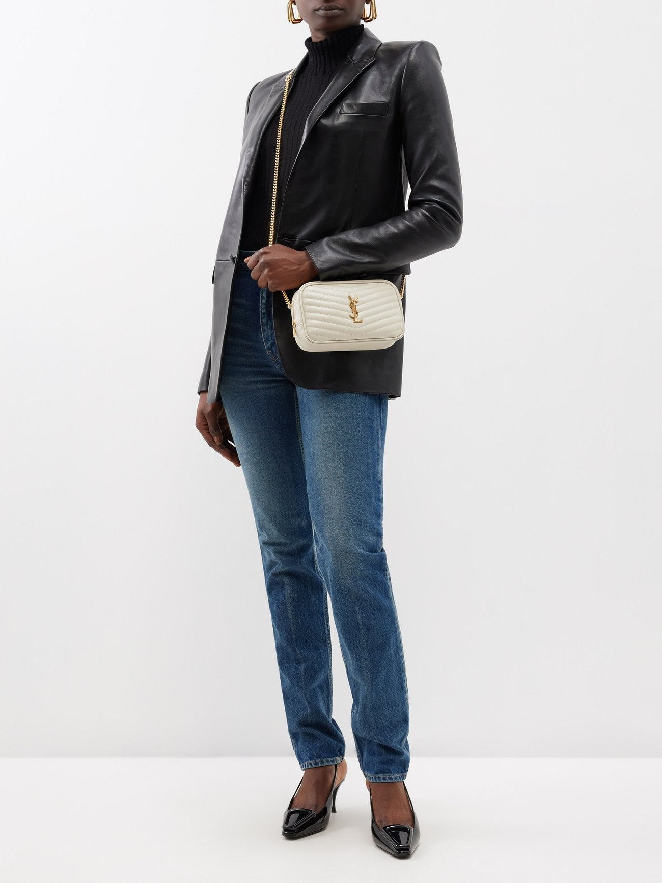 Saint Laurent Women Mini Lou Leather Shoulder Bag