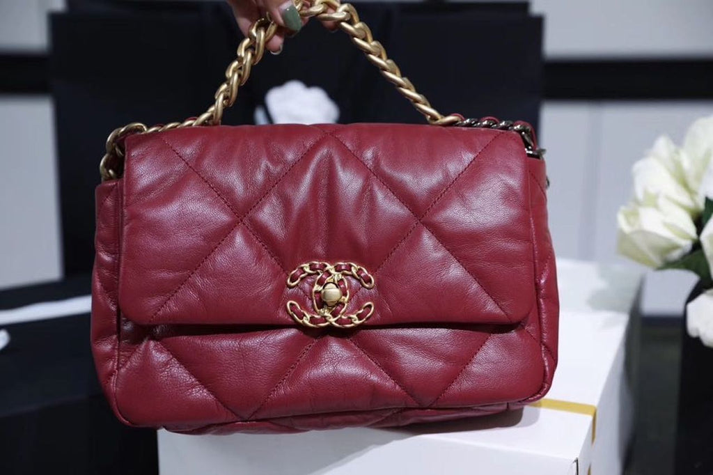 CHL 19 Handbag 26cm Burgundy For Women AS1160