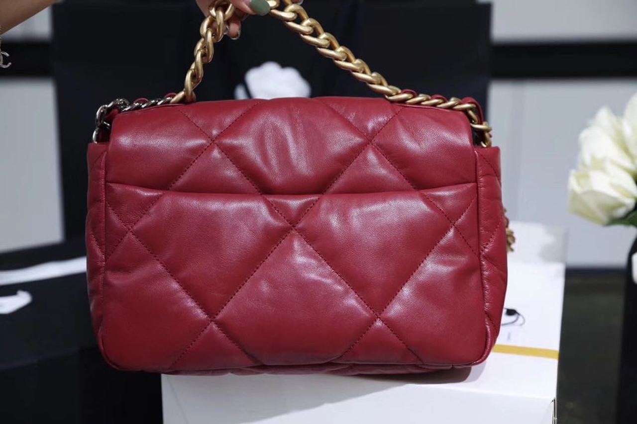 CHL 19 Handbag 26cm Burgundy For Women AS1160