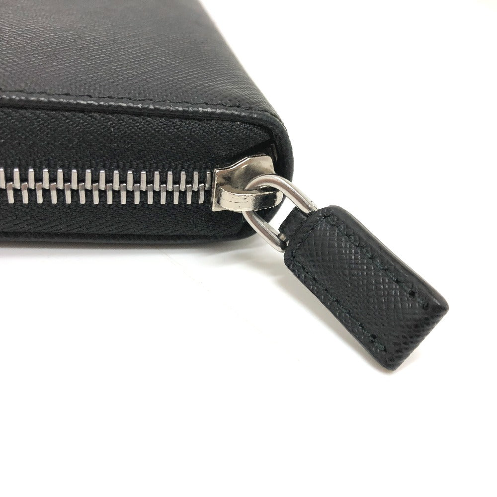 PRADA Long Wallet Purse 2ML317 Safiano leather black logo Women Used