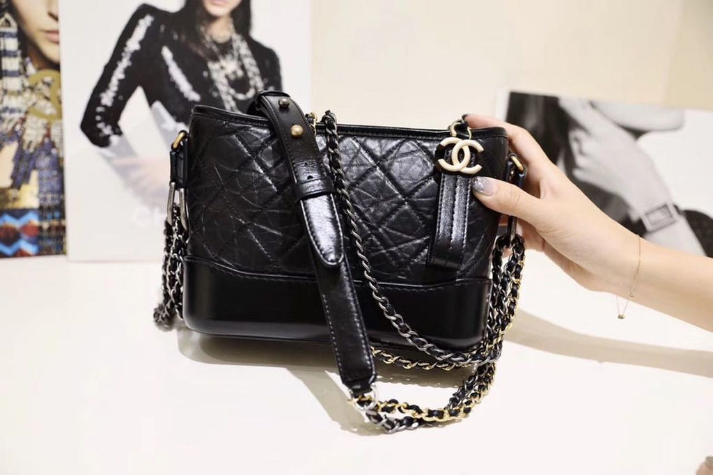 CHL Gabrielle Hobo Bag 20cm Aged Calfskin Leather Spring/Summer Act 1 Collection,  Black