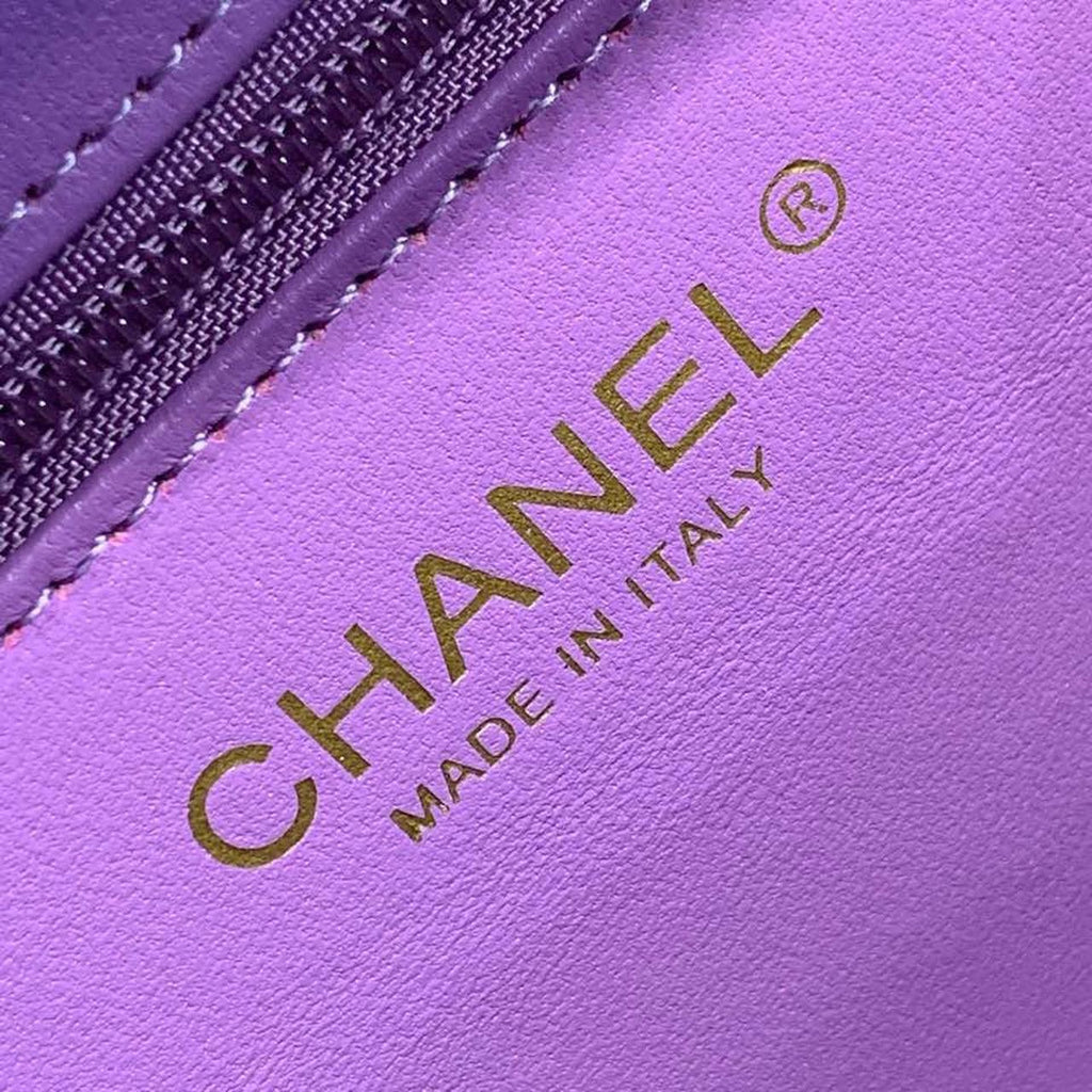 CHL Filigree Vanity Case Bag 20cm Gold Toned Hardware Caviar Leather Spring/Summer Act 1 Collection, Purple