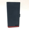 PRADA Long Wallet Purse 2MV015 leather blue Vitero Micrograss