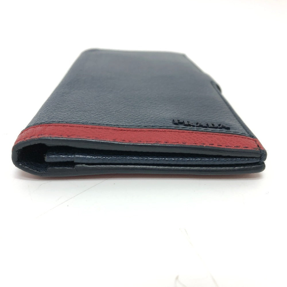 PRADA Long Wallet Purse 2MV015 leather blue Vitero Micrograss