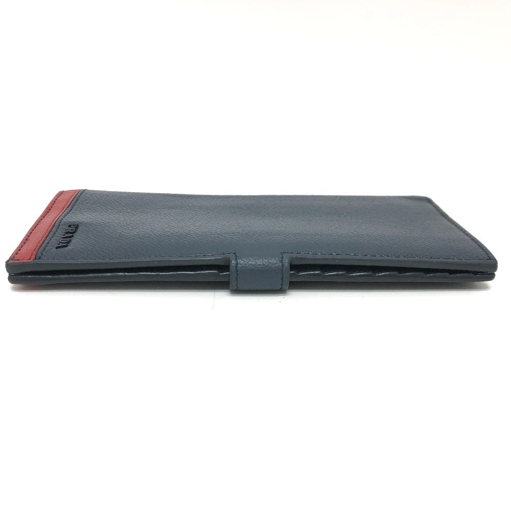 PRADA Long Wallet Purse 2MV015 leather blue Vitero Micrograss