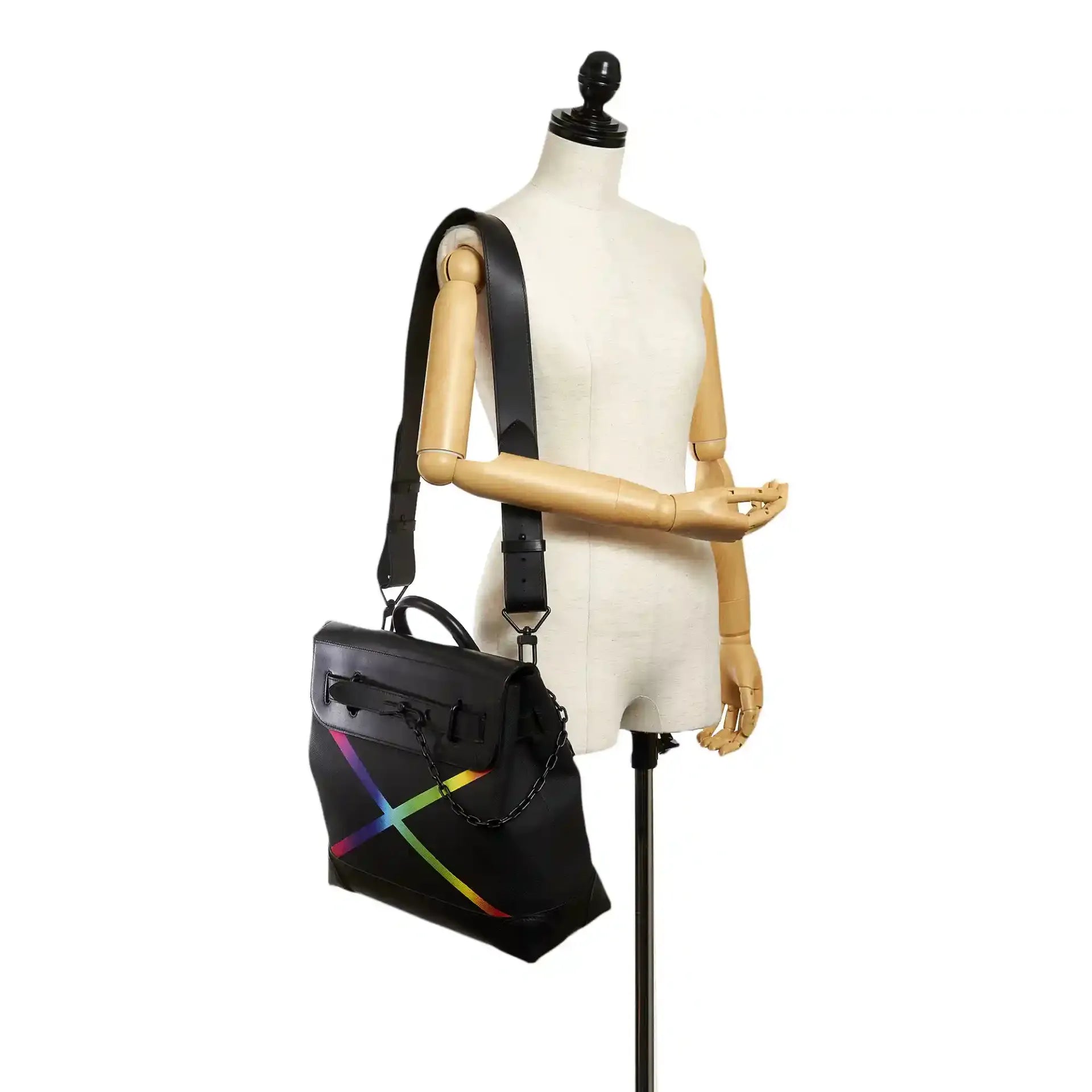 Louis Vuitton Steamer PM Black Rainbow Taiga