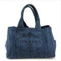 PRADA Handbag B1877B denim denim blue Canapa Women Used