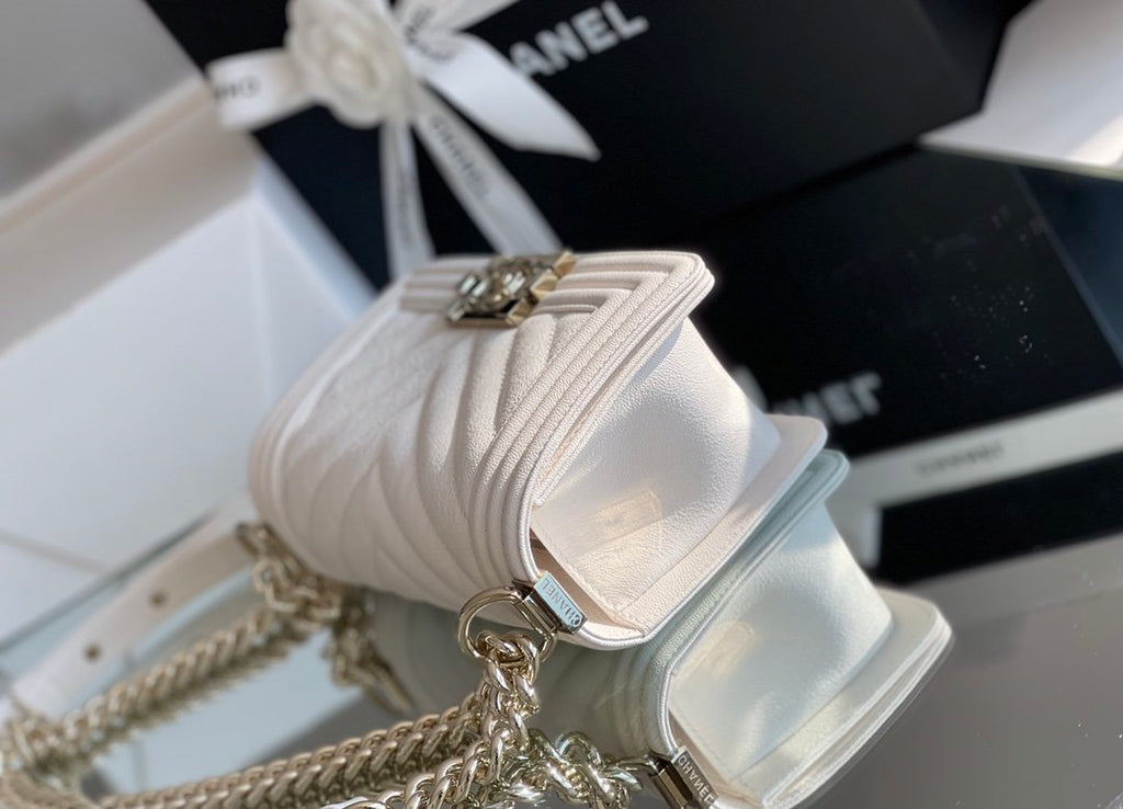 CHLMini Boy GlamIapbag White For Women 5.9in/15cm
