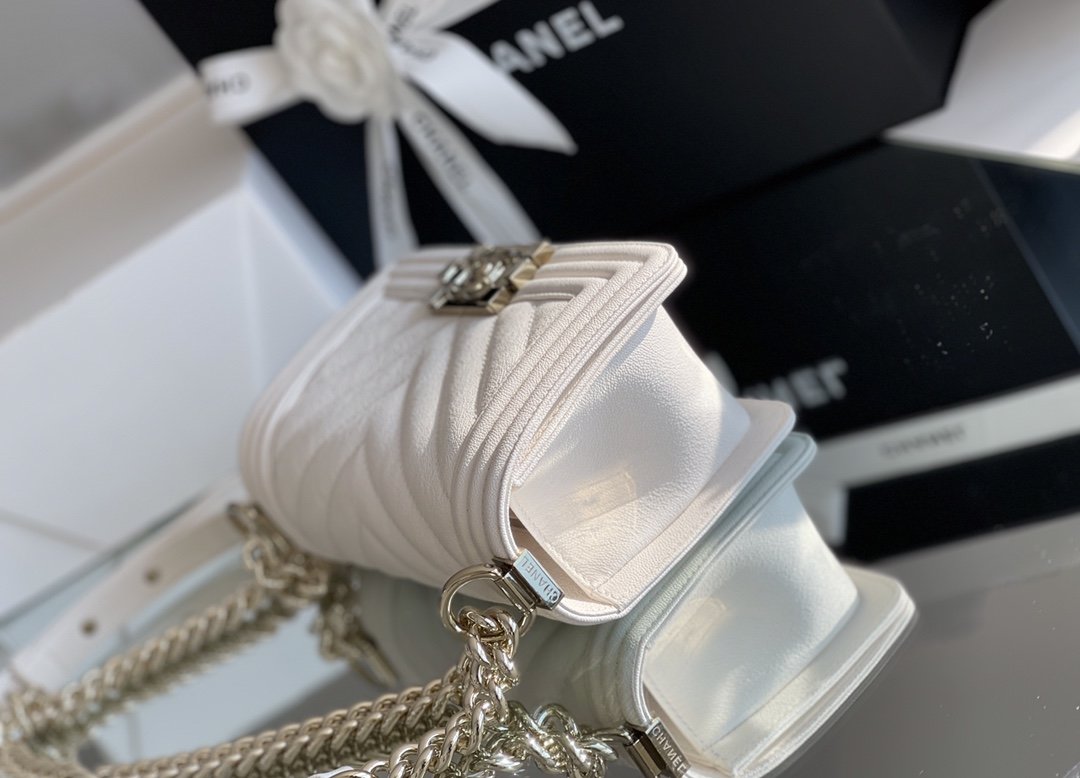 CHLMini Boy GlamIapbag White For Women 5.9in/15cm