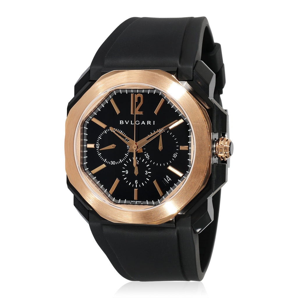 BVLGARI Octo Chrono 102488 Men's Watch in 18k Rose Gold/Stainless Steel