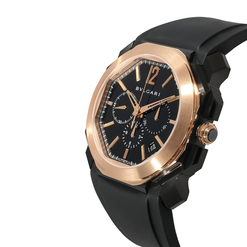 BVLGARI Octo Chrono 102488 Men's Watch in 18k Rose Gold/Stainless Steel