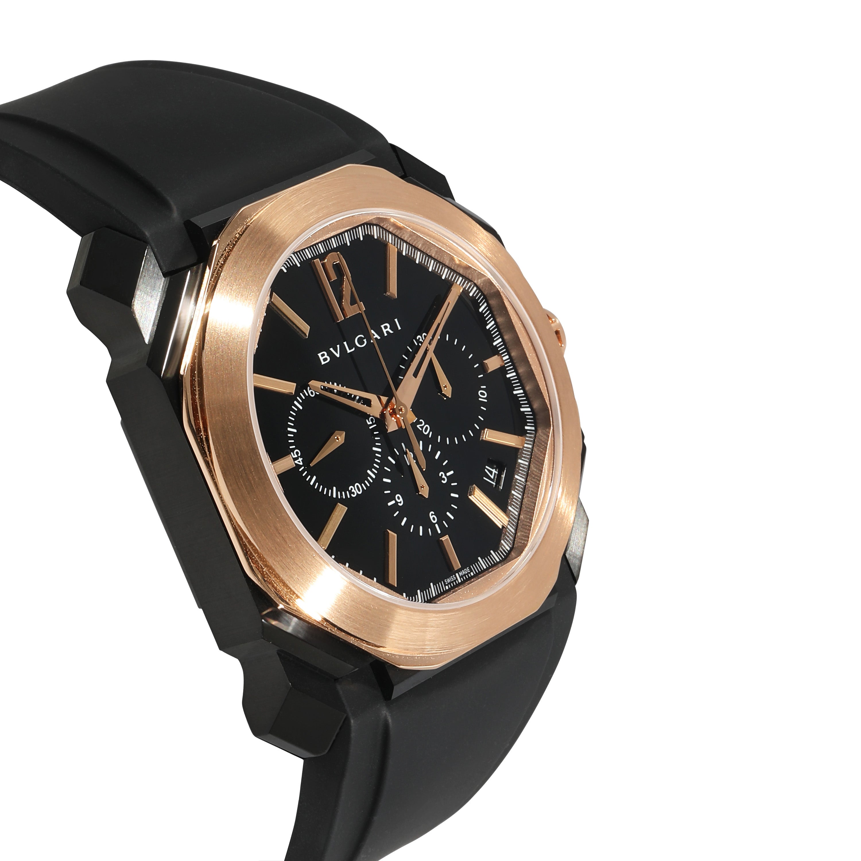 BVLGARI Octo Chrono 102488 Men's Watch in 18k Rose Gold/Stainless Steel