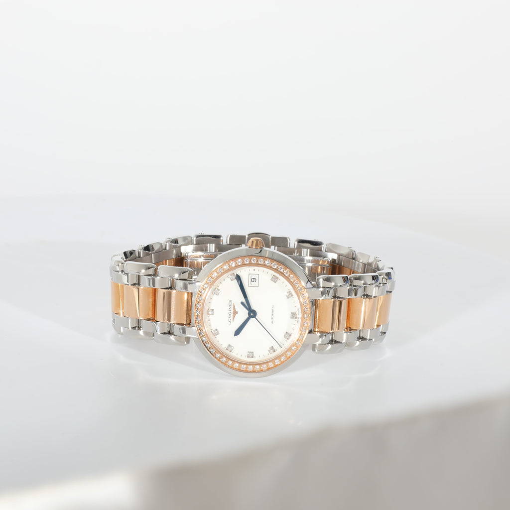 LONGINES Primaluna L8.113.5.89.6 Women's Watch in 18k Stainless Steel/Rose Gold