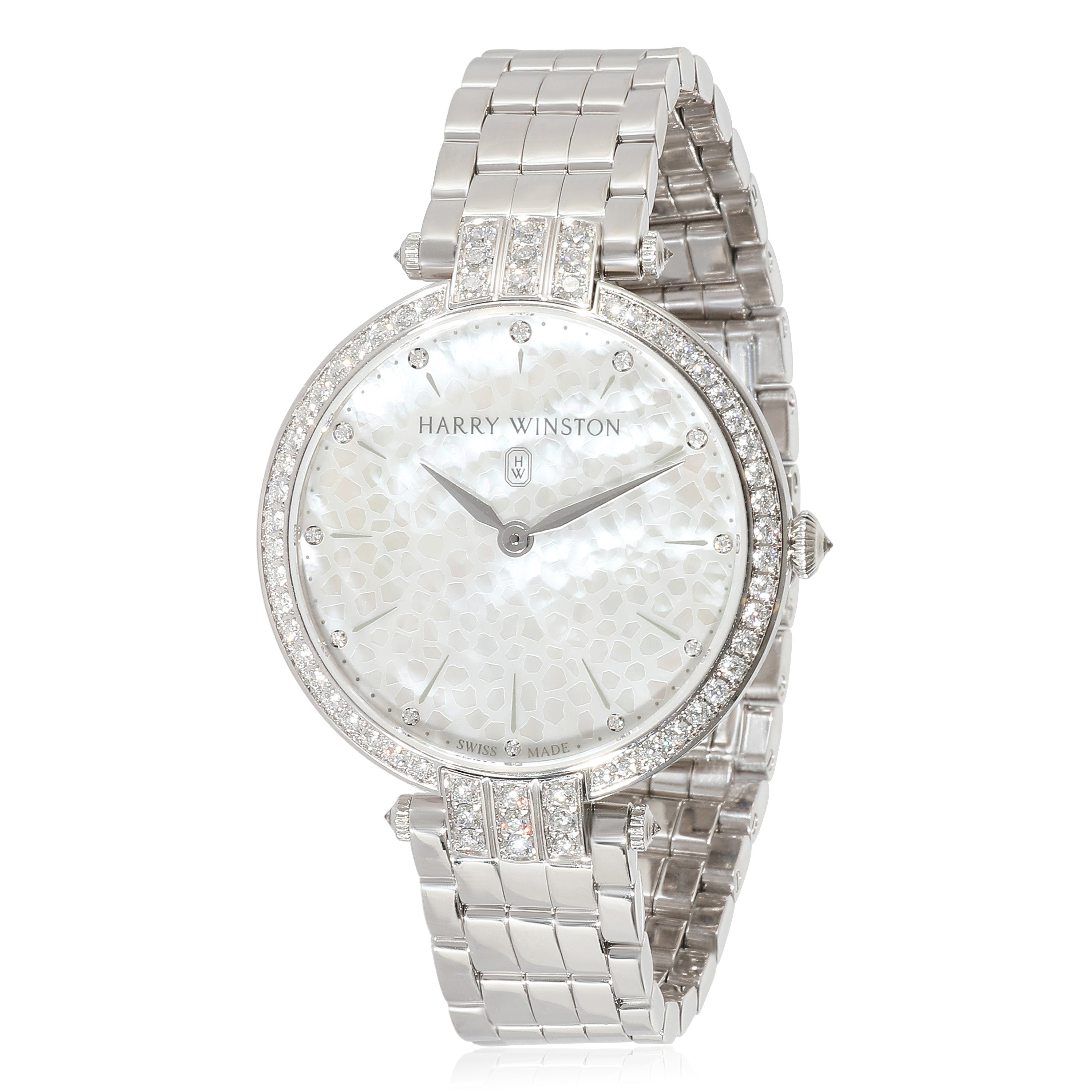 HARRY WINSTON Preimier PRMQHM36WW002 Unisex Watch in 18k White Gold