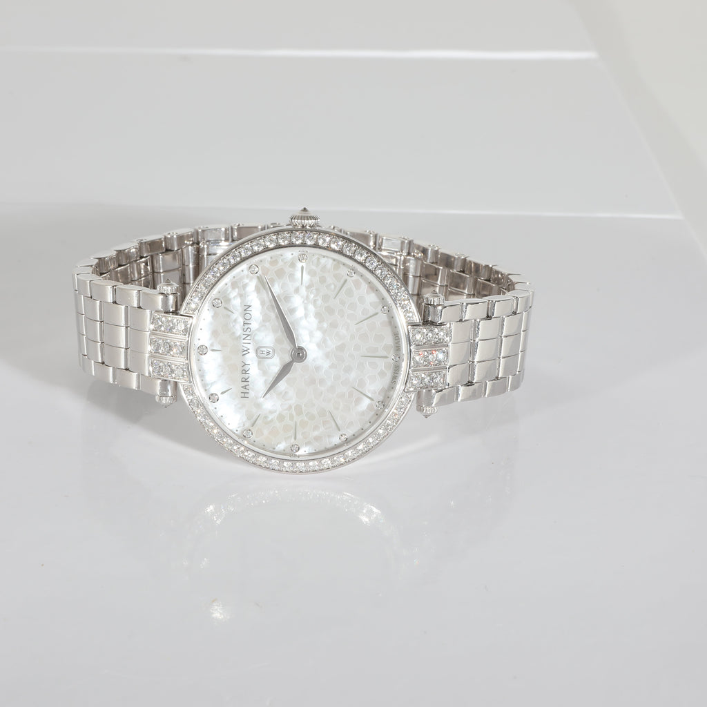 HARRY WINSTON Preimier PRMQHM36WW002 Unisex Watch in 18k White Gold