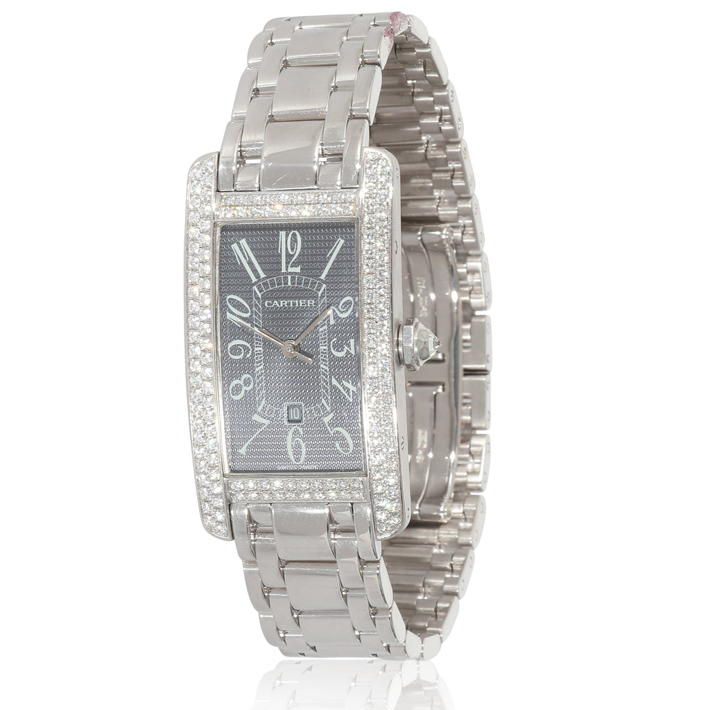 CARTIER Tank Americaine de 2490 Women's Watch in 18k White Gold