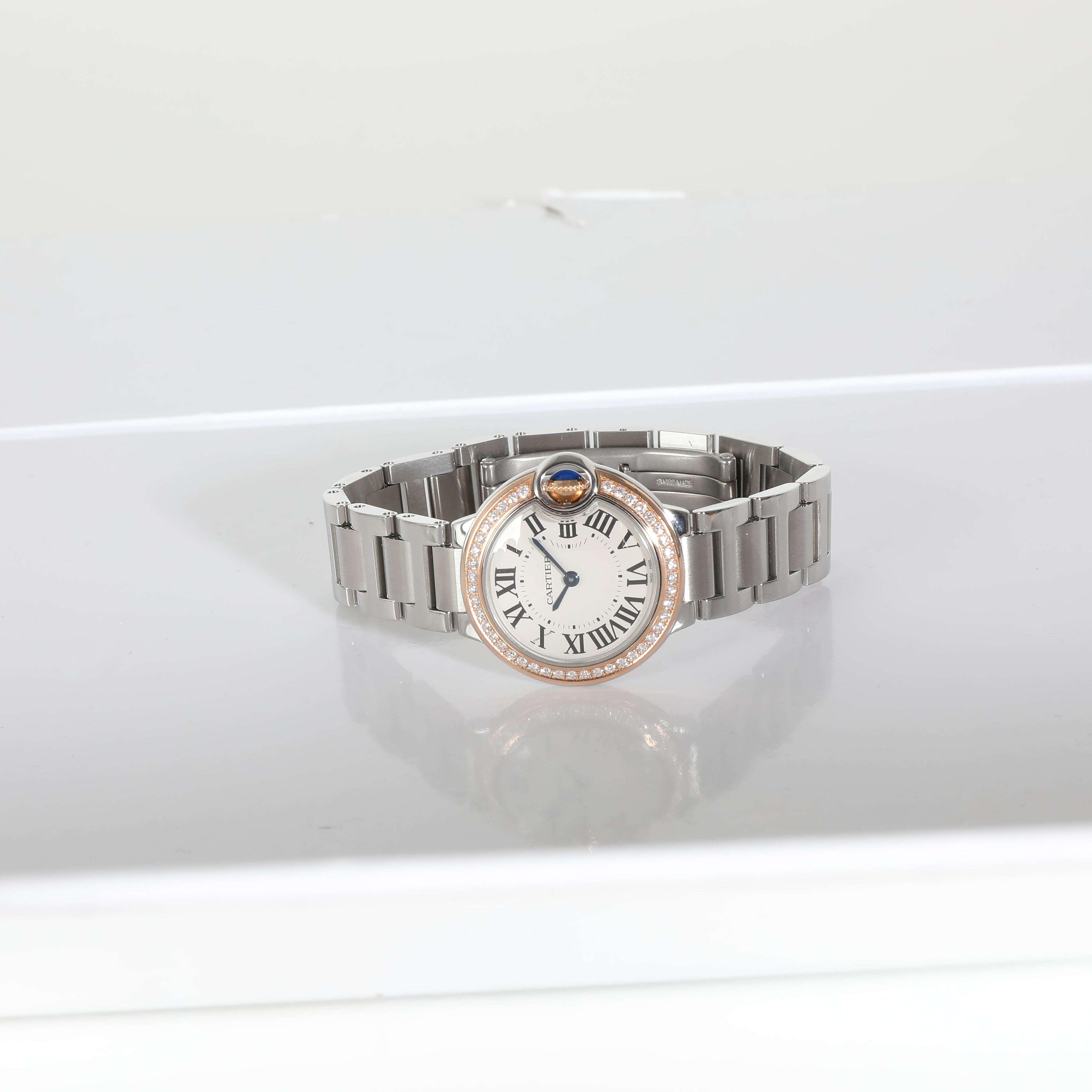 CARTIER Ballon Bleu WE902079 Women's Watch in 18kt Stainless Steel/Rose Gold