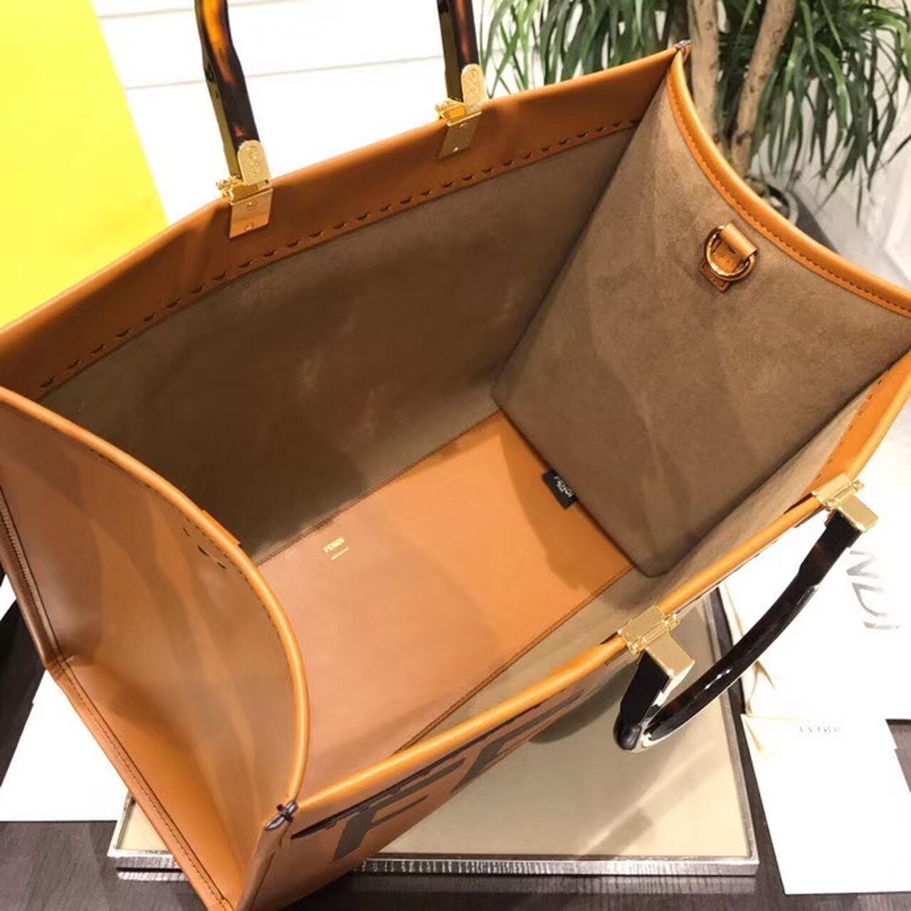 FI Sunshine Large Tote Bag Brown For Women, Handbags, Shoulder And Crossbody Bags 15.7in/40cm FF 8BH372AGLAMILF0PWZ