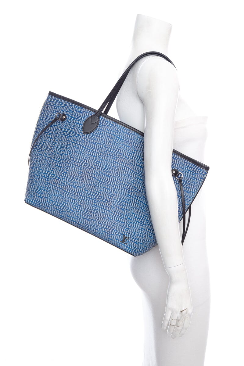 Louis Vuitton 2016 Blue Epi Denim Neverfull Handbag
