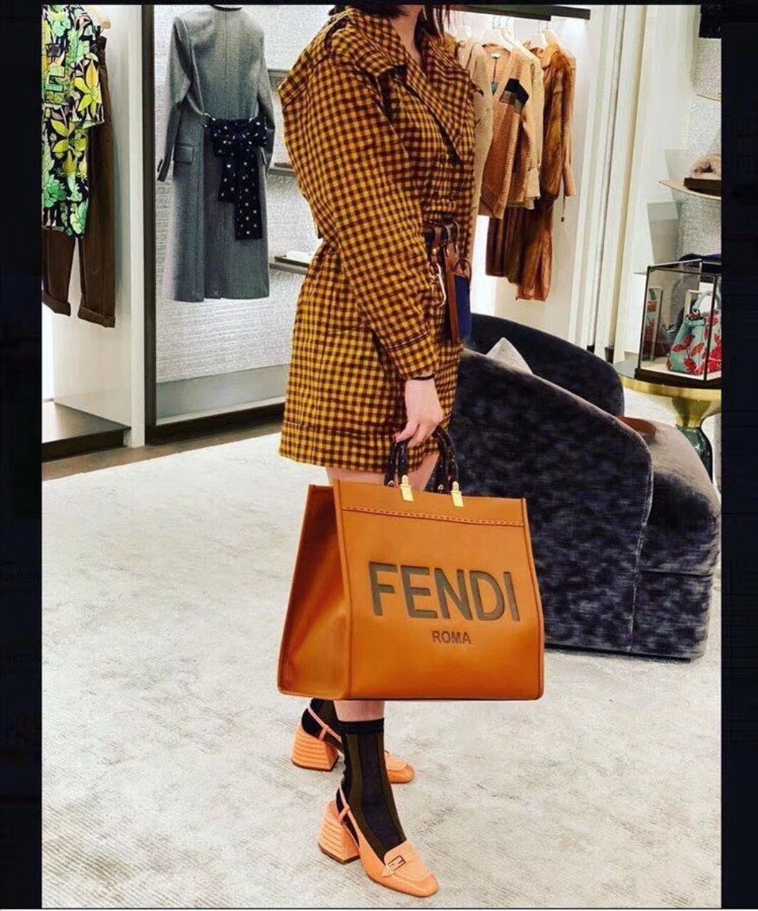 FI Sunshine Large Tote Bag Brown For Women, Handbags, Shoulder And Crossbody Bags 15.7in/40cm FF 8BH372AGLAMILF0PWZ