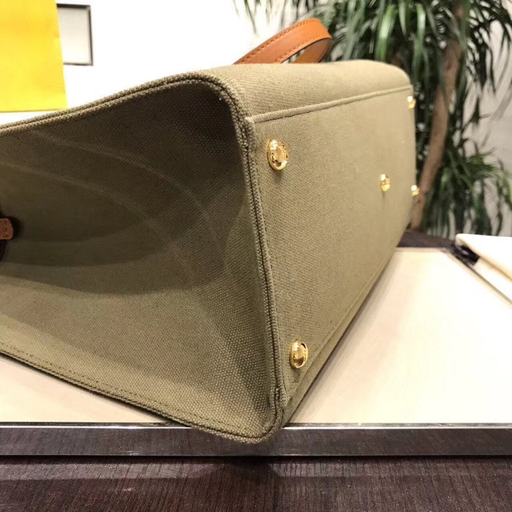 FI GlamI X-Tote Canvas Bag Khaki For Women, Handbags, Shoulder Bags 16.1in/41cm FF 8BH374
