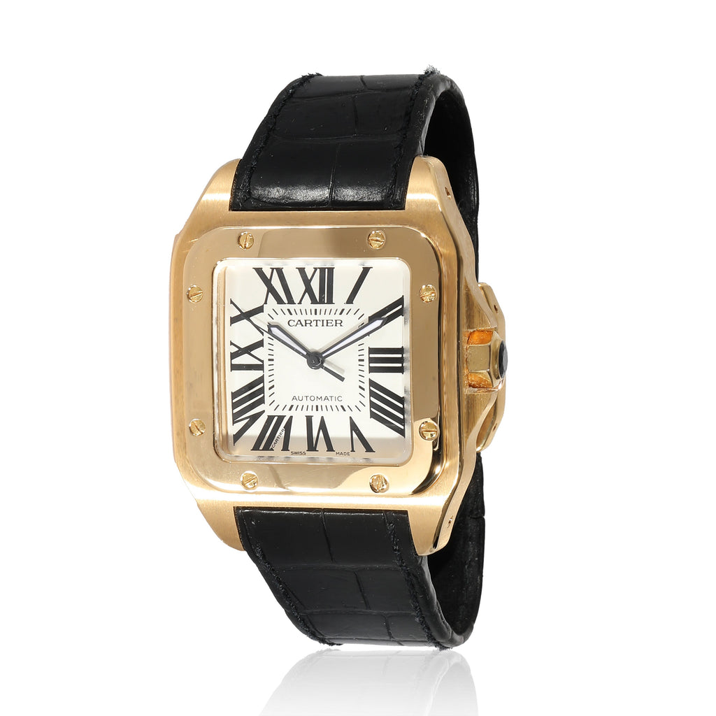 CARTIER Santos 100 W20071Y1 Men's Watch in 18kt Yellow Gold