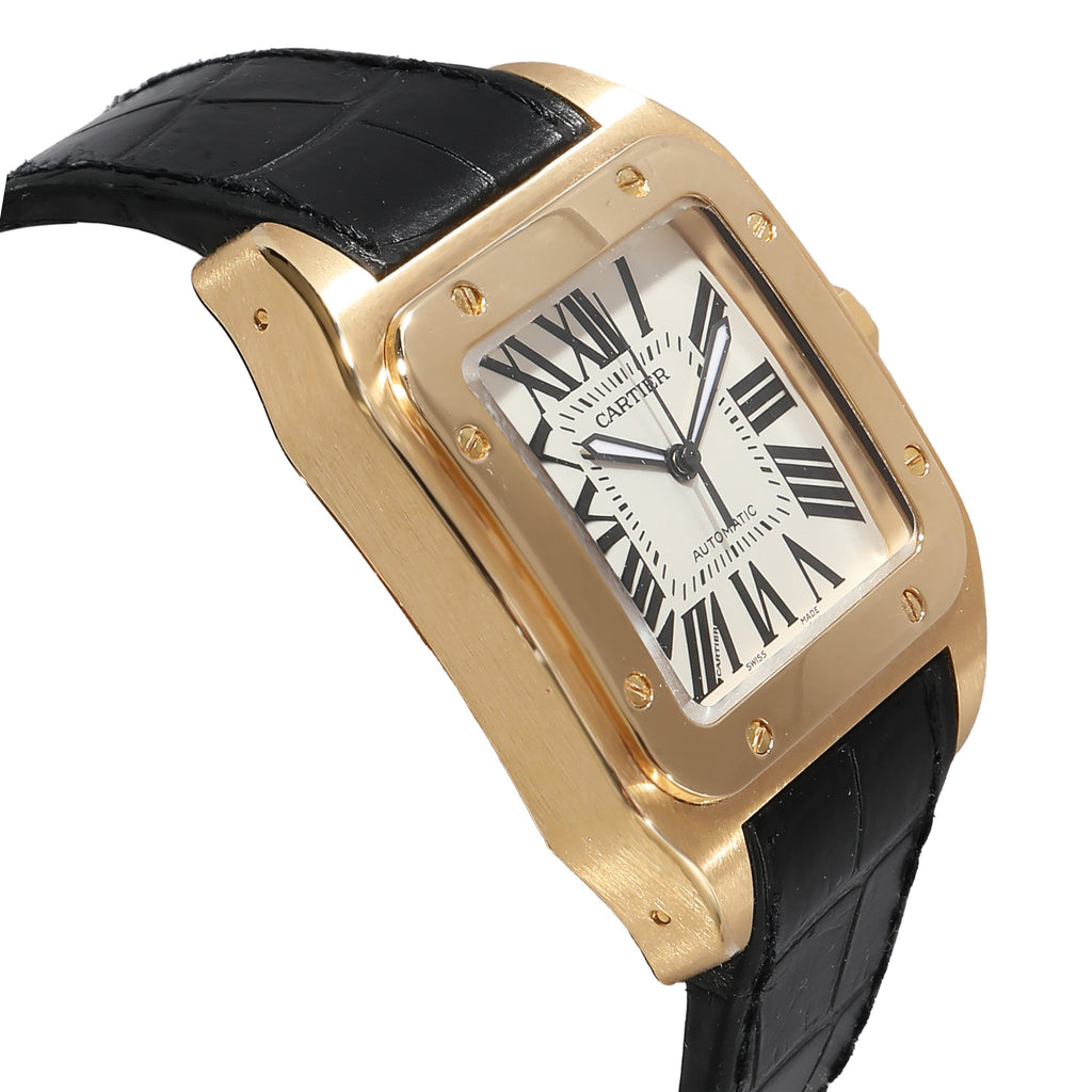 CARTIER Santos 100 W20071Y1 Men's Watch in 18kt Yellow Gold