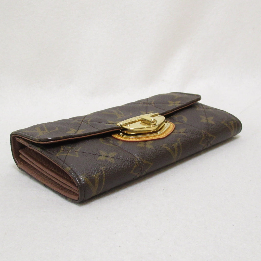 Louis Vuitton Louis Vuitton Portefolio Sarah Zip Long Wallet Double Fold Wallet Wallet PVC Coated Canvas Monogram Etwer  Brown  M66556