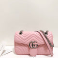 gg Marmont Small Matelassé Shoulder Bag Dusty Pink Matelassé Chevron For Women 10in/26cm gg ‎443497 DTDIT 5729