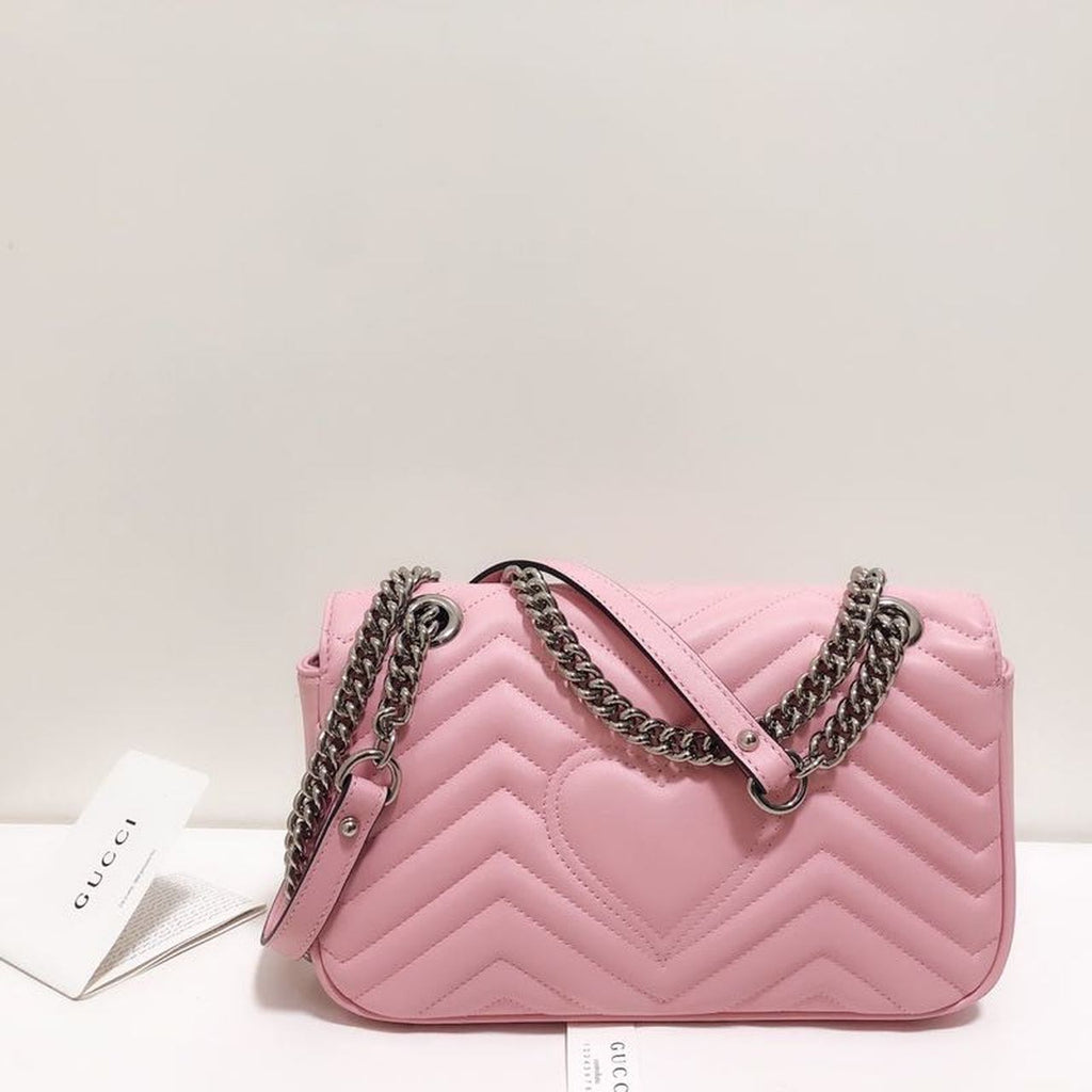 Glami Marmont Small MatelassÃƒÂ© Shoulder Bag Dusty Pink MatelassÃƒÂ© Chevron For Women 10in/26cm Glami Ã¢â‚¬Å½443497 DTGLAMIT 5729