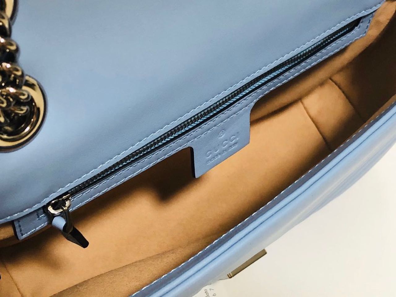 Glami Marmont Small MatelassÃƒÂ© Shoulder Bag Sky Blue MatelassÃƒÂ© Chevron For Women 10in/26cm Glami