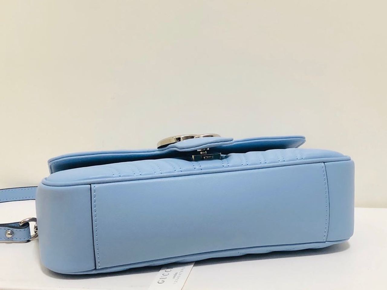 Glami Marmont Small MatelassÃƒÂ© Shoulder Bag Sky Blue MatelassÃƒÂ© Chevron For Women 10in/26cm Glami