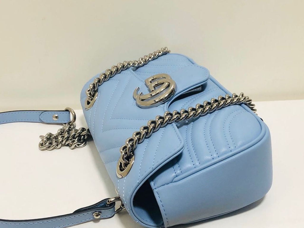 Glami Marmont MatelassÃƒÂ© Mini Bag Blue Sky MatelassÃƒÂ© Chevron For Women 8.5in/22cm Glami