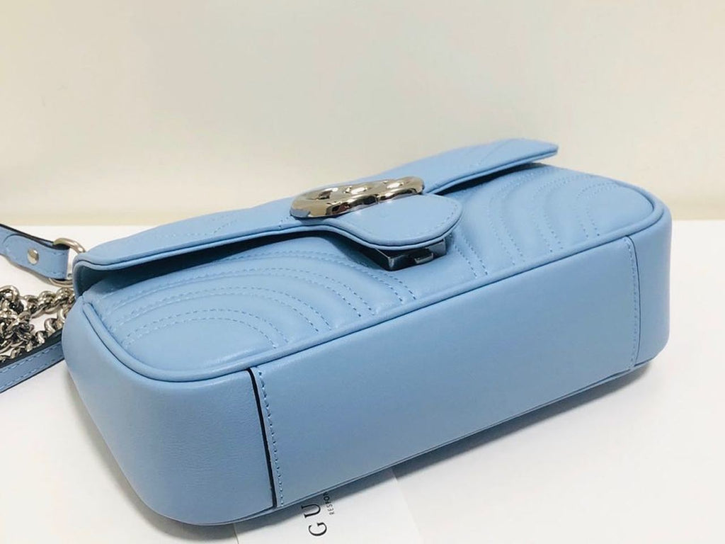 Glami Marmont MatelassÃƒÂ© Mini Bag Blue Sky MatelassÃƒÂ© Chevron For Women 8.5in/22cm Glami