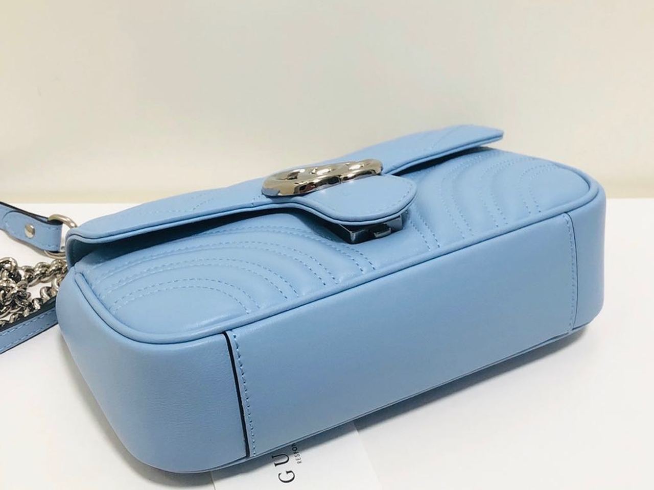 Glami Marmont MatelassÃƒÂ© Mini Bag Blue Sky MatelassÃƒÂ© Chevron For Women 8.5in/22cm Glami