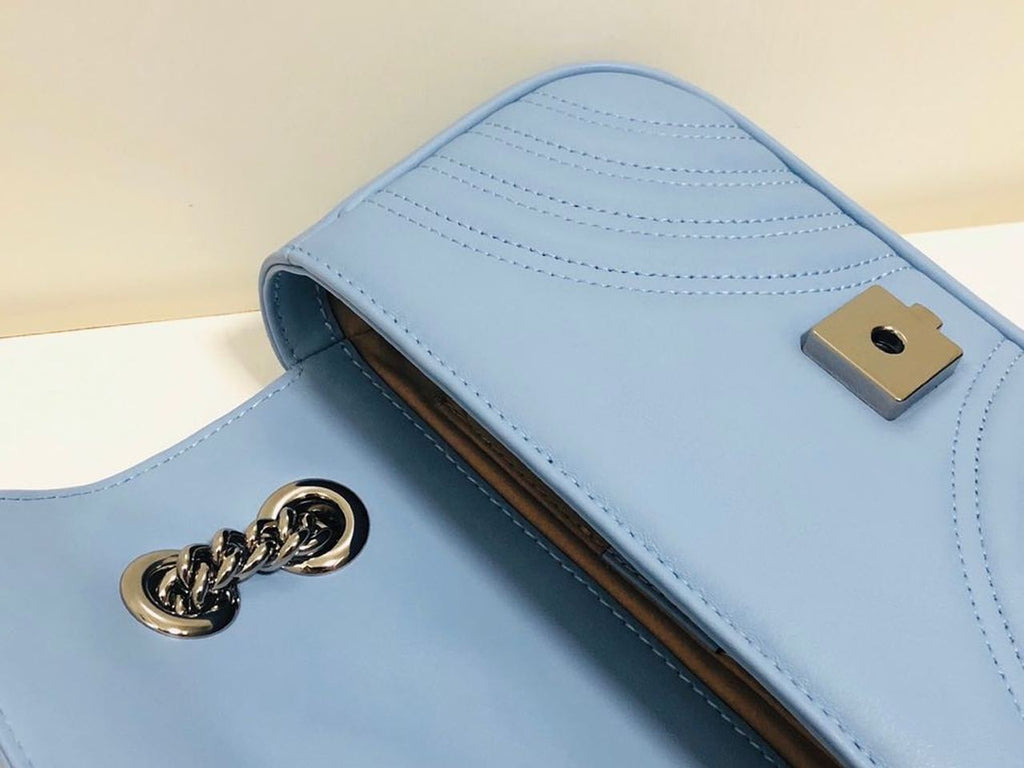 Glami Marmont MatelassÃƒÂ© Mini Bag Blue Sky MatelassÃƒÂ© Chevron For Women 8.5in/22cm Glami