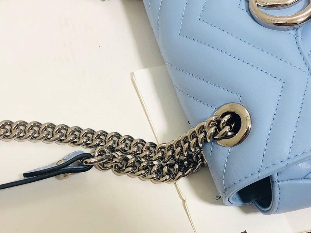 Glami Marmont MatelassÃƒÂ© Mini Bag Blue Sky MatelassÃƒÂ© Chevron For Women 8.5in/22cm Glami