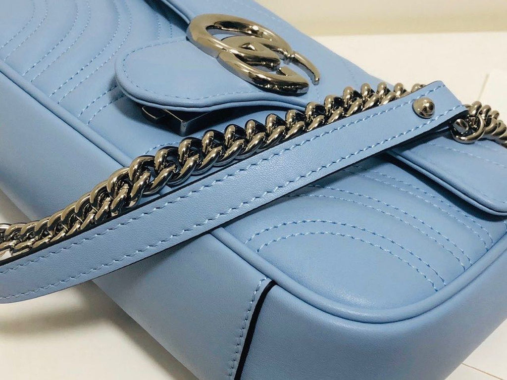 Glami Marmont MatelassÃƒÂ© Mini Bag Blue Sky MatelassÃƒÂ© Chevron For Women 8.5in/22cm Glami
