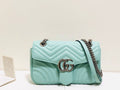 gg Marmont Small Matelassé Shoulder Bag Mint Green Matelassé Chevron For Women 10in/26cm gg