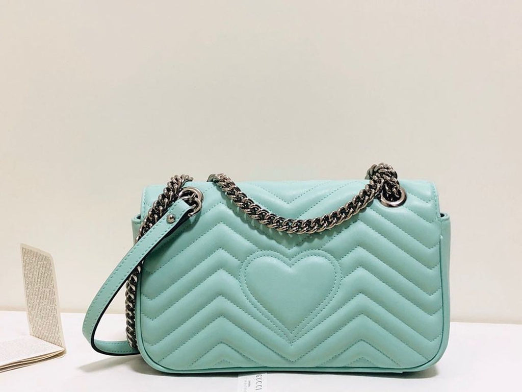 Glami Marmont Small MatelassÃƒÂ© Shoulder Bag Mint Green MatelassÃƒÂ© Chevron For Women 10in/26cm Glami